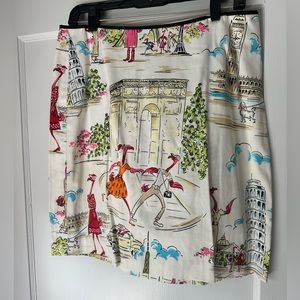 Printed pencil skirt